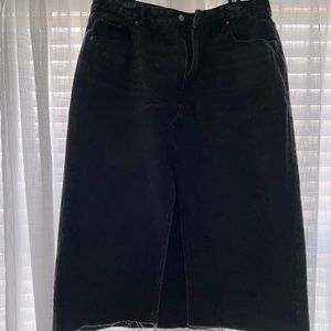 Long black jean skirt